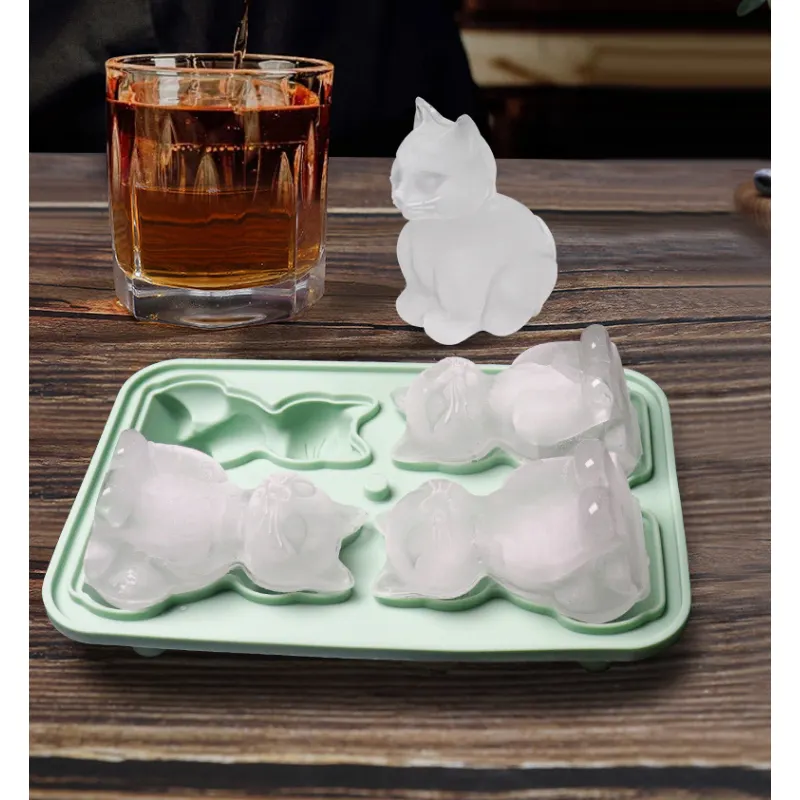 3D Cat Silicone Ice Mold Animal Ice Cube Tray