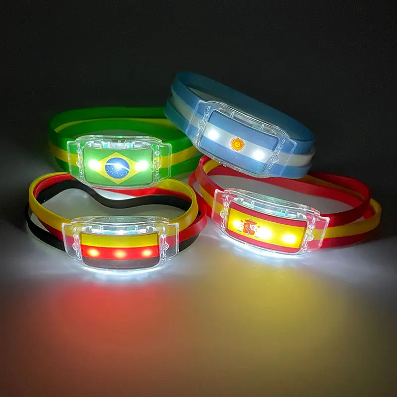 LED Bracelet Silicone World-Cup Illuminated Cheering Bracelet