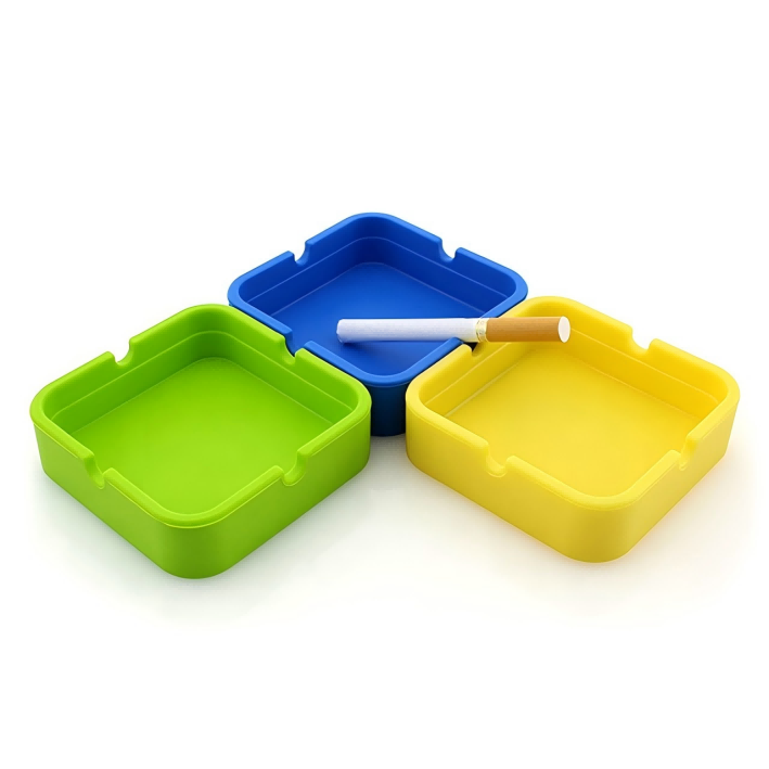 Square Unbreakable Silicone cool Outdoor Ashtrays for Cigarettes
