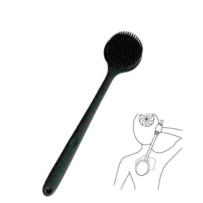Long Handle Body Wash Scrubber Silicone Back Scrubber For Shower