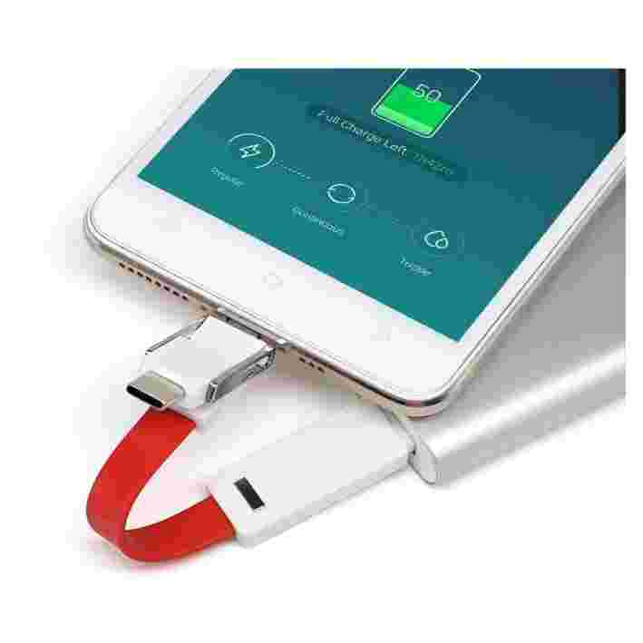 Power Bank Charging Cable  Magnetic 3 In 1 Transfer Cable With Keychain  Compatible All Smartphones Smart Device