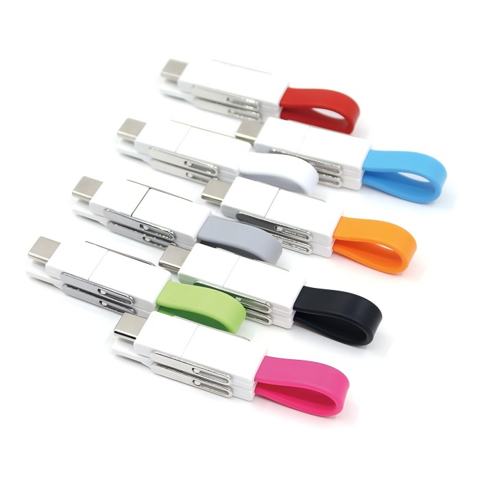 Magnetic 4 In 1  Power Bank Charging Cable With Keychain   Compatible All Smartphones Smart Device