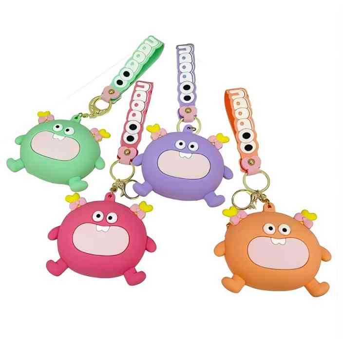 Earphone storage bag with Keychain Mini Zipper Purse Wallets Card Cases and Money Organizers
