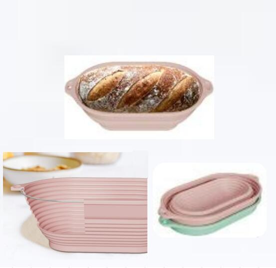 Collapsible Oval Silicone Bread Bowl Starter Kit for Banneton Proofing Baskets