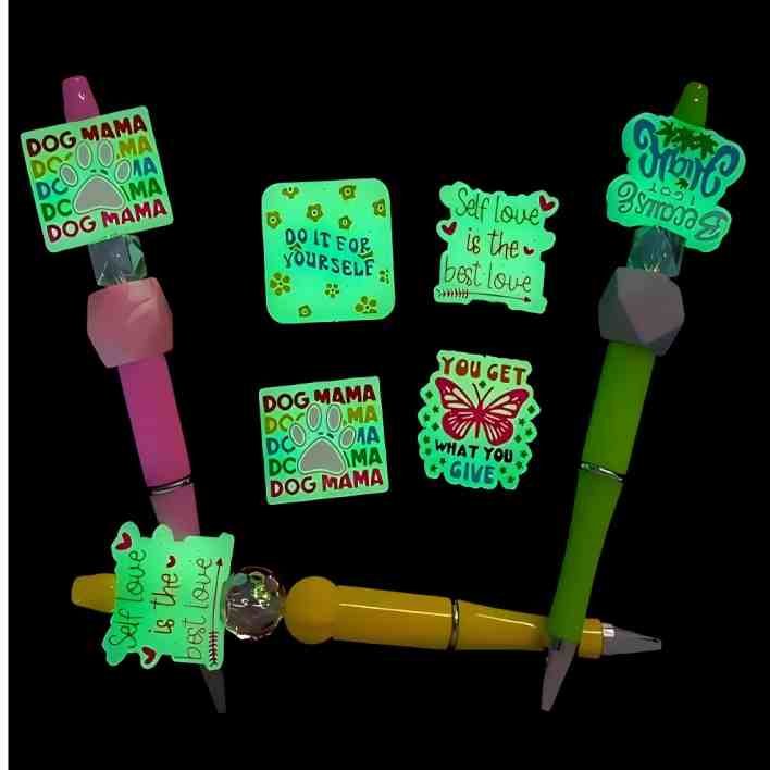 Glow in dark Focal Silicone Beads  or DIY Pens Making Kit for Office School gift